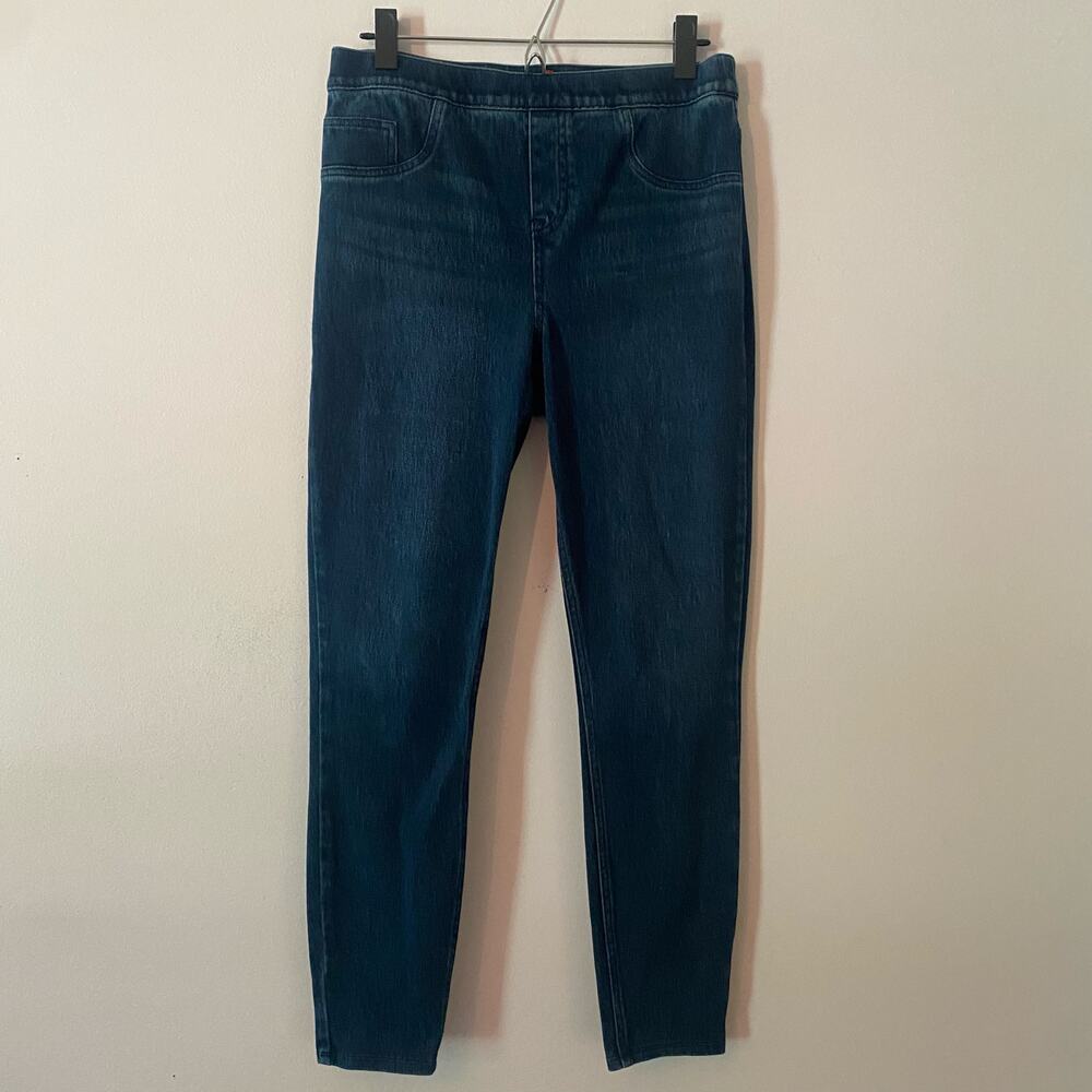SPANX Dark Wash Skinny Jeans Minimalist Preppy Stretchy Women's size Large
